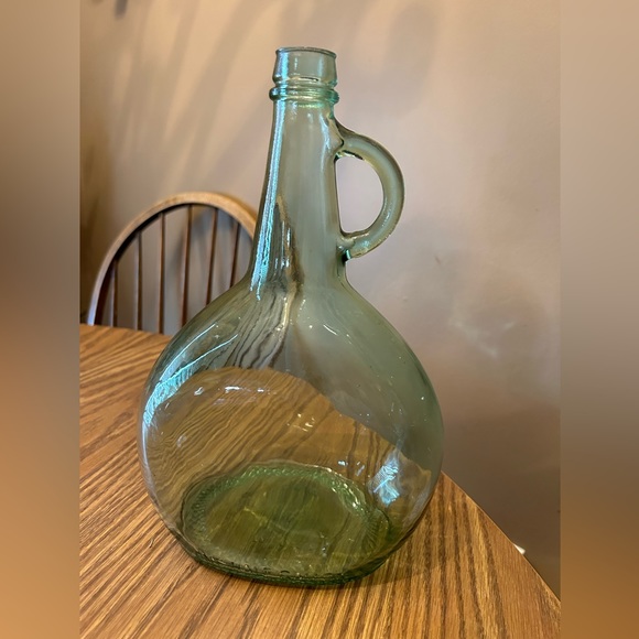 Other - Decorative Green Glass Jug 11" tall